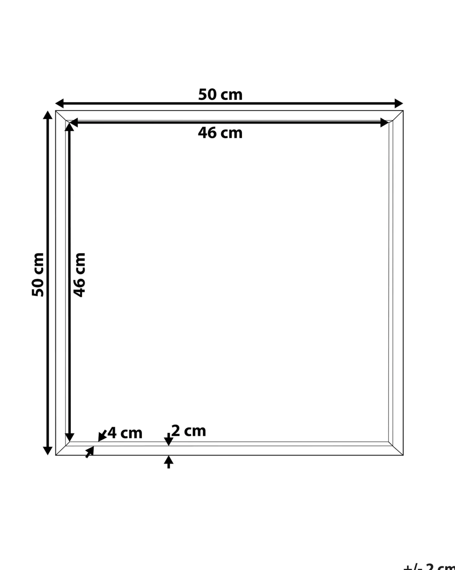 Vægspejl BRIGNOLES 50 cm 50 cm Sort