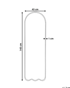 Vægspejl BUSSY 45 cm 145 cm Metal Cremehvid
