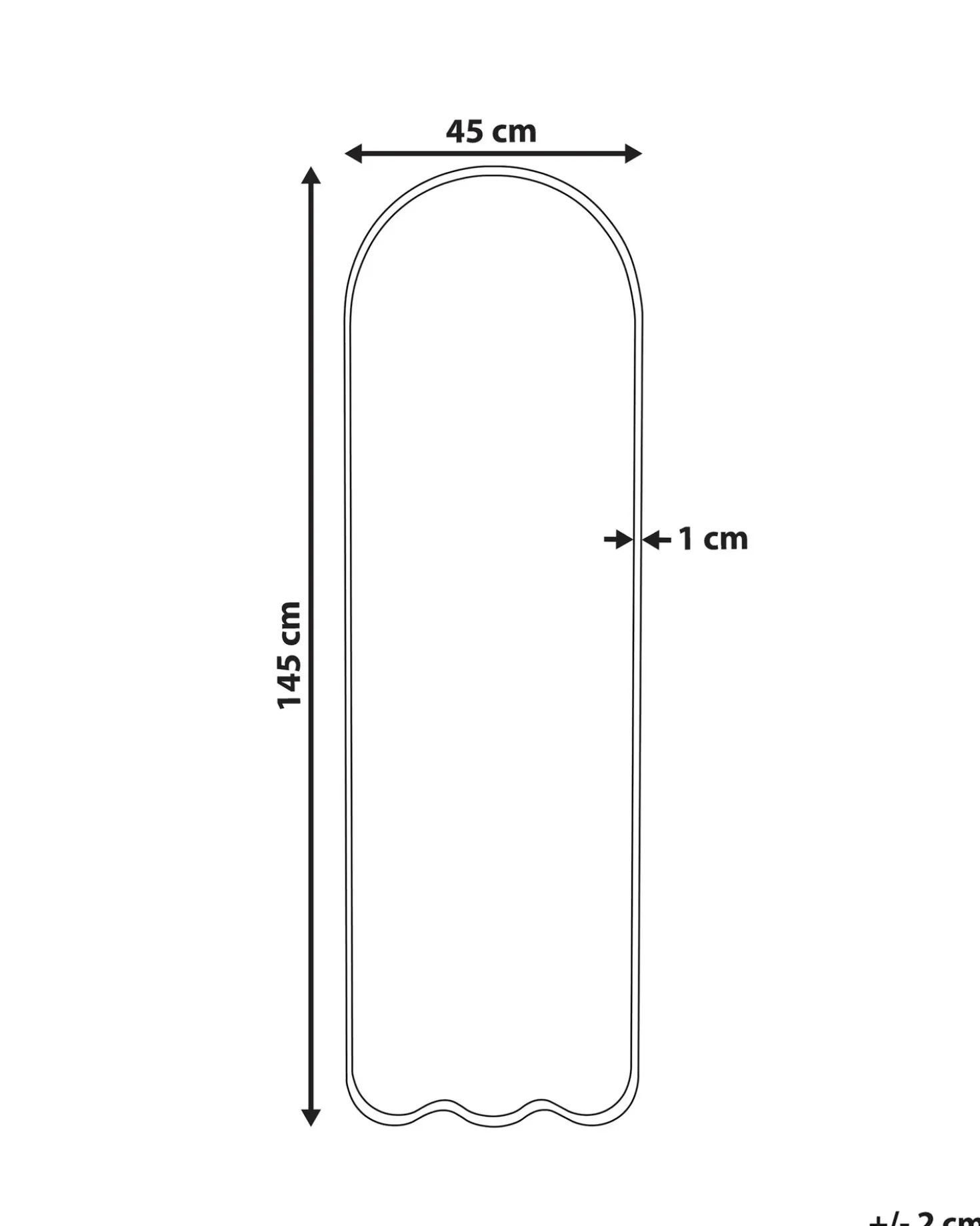 Vægspejl BUSSY 45 cm 145 cm Metal Cremehvid