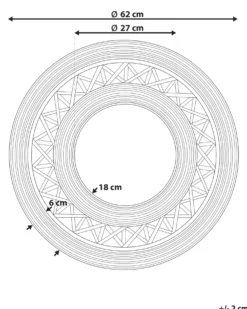 Vægspejl CACOMA 62 cm 62 cm Bambus Brun
