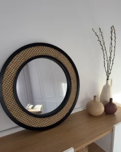 Vægspejl CAMBRAI 70 cm 104 cm Rattan Naturlig