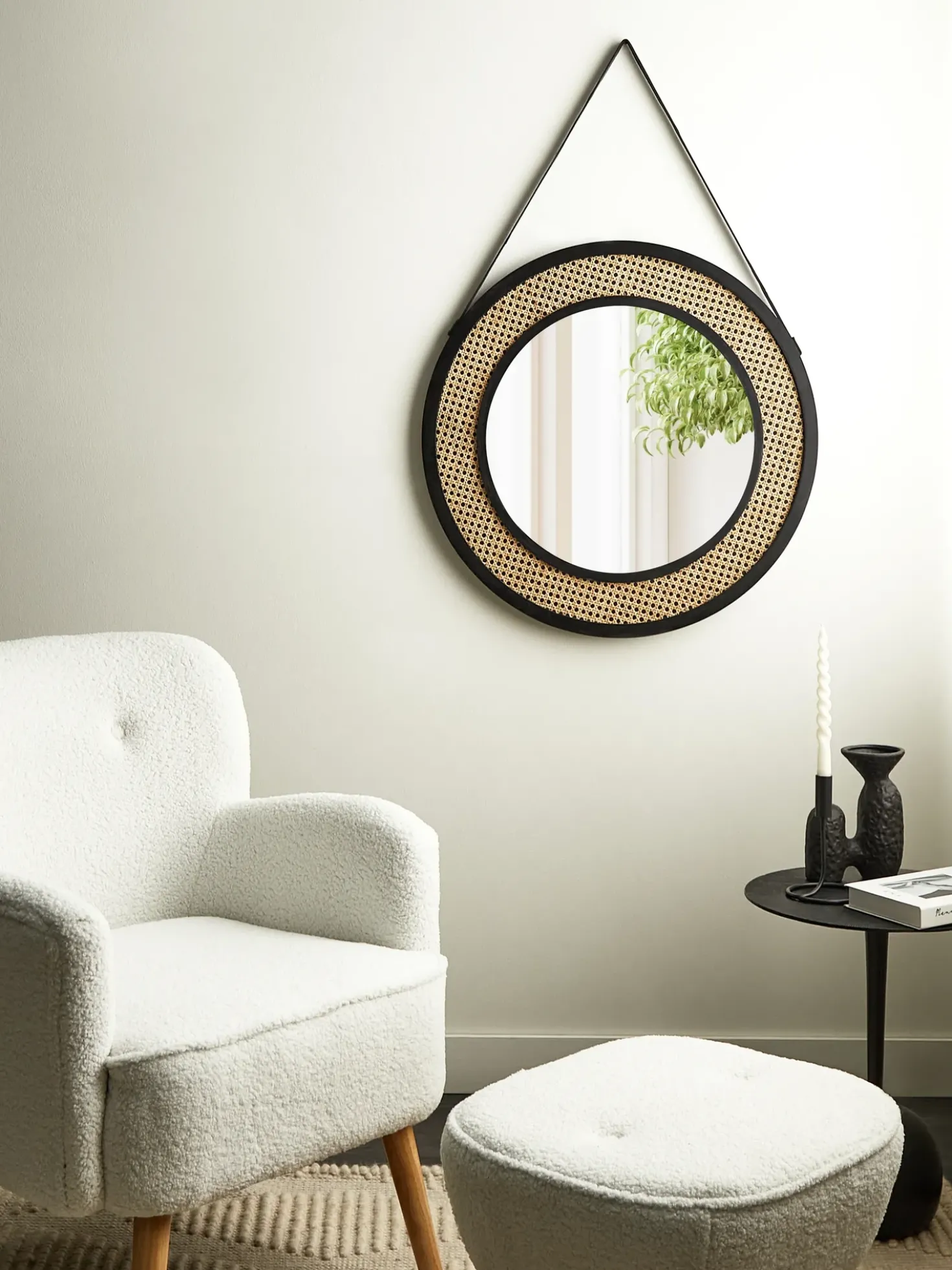 Vægspejl CAMBRAI 70 cm 104 cm Rattan Naturlig