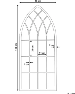 Vægspejl CASSEL 50 cm 115 cm Metal Sort