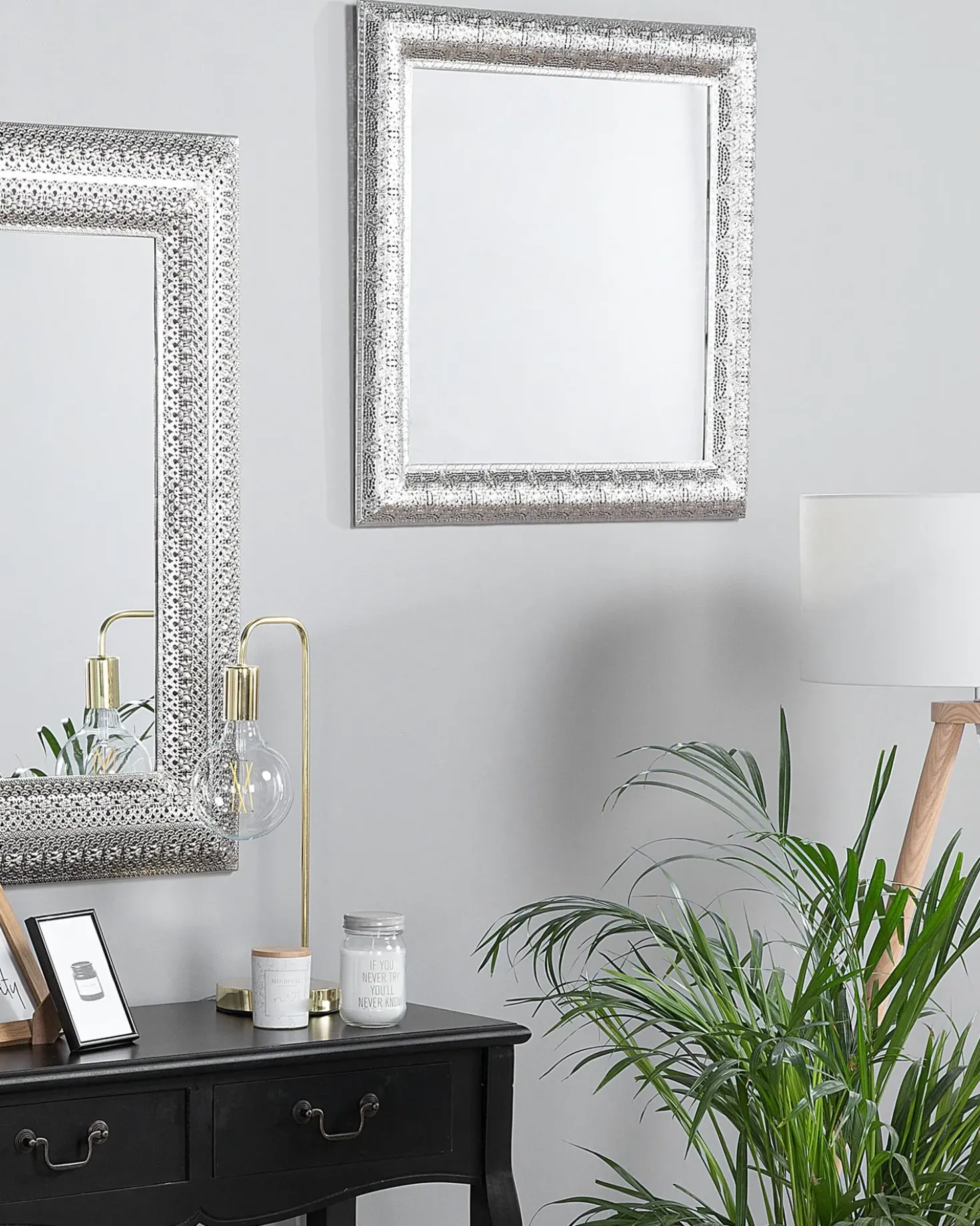 Vægspejl CAVAN 65 cm 65 cm Metal Sølv