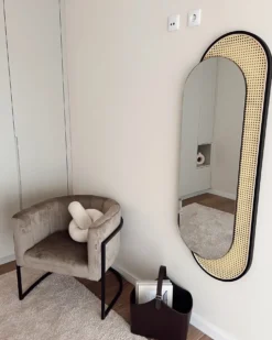 Vægspejl CREIL 51 cm 143 cm PE-rattan Naturlig