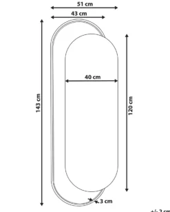 Vægspejl CREIL 51 cm 143 cm PE-rattan Naturlig