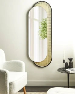 Vægspejl CREIL 51 cm 143 cm PE-rattan Naturlig