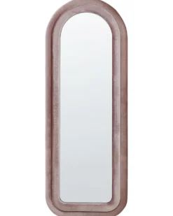 Vægspejl CULAN 60 cm 160 cm Velour Lyserød