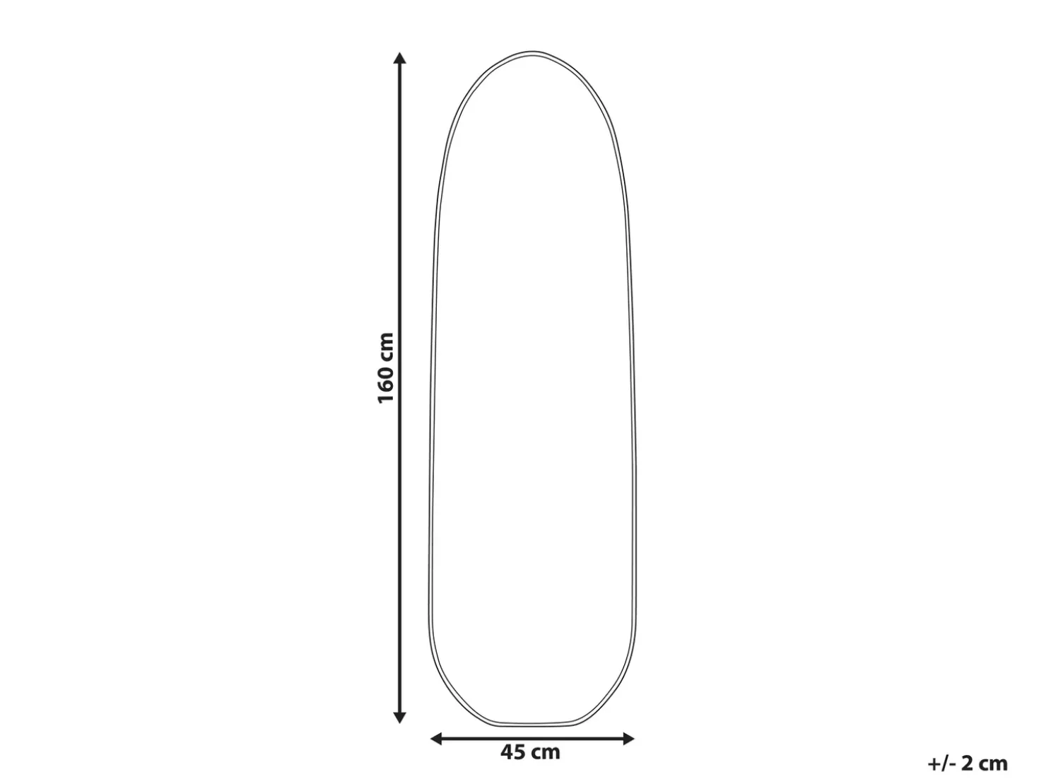 Vægspejl DARNETS 45 cm 160 cm Metal Sort