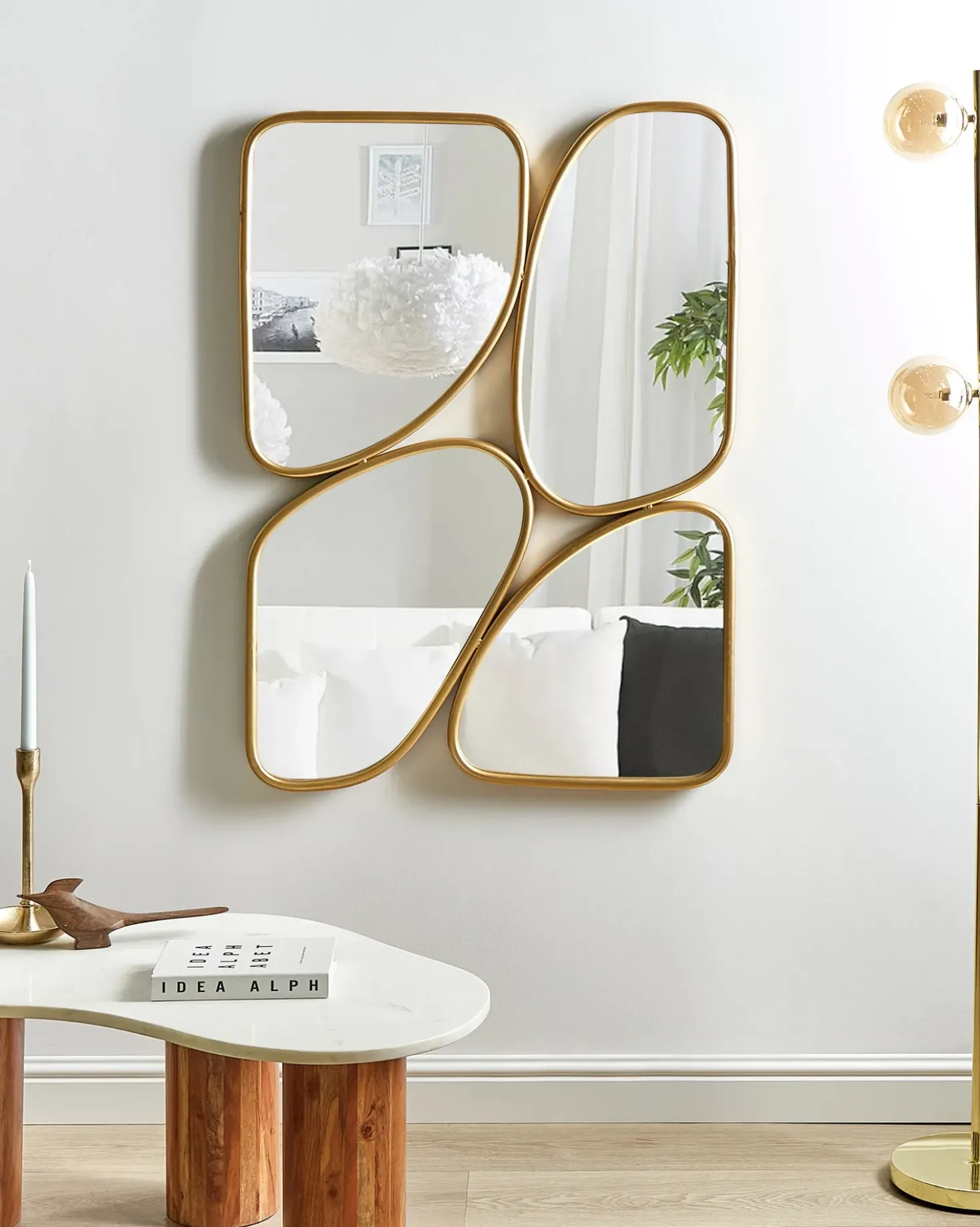 Vægspejl DIANCEY 70 cm 100 cm Metal Guld
