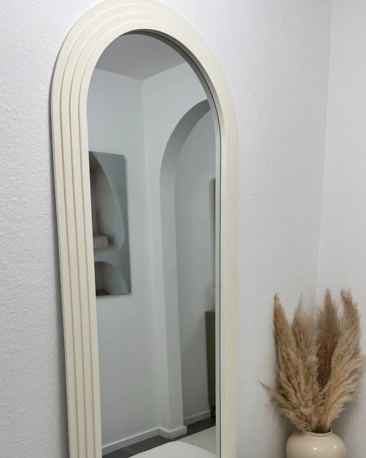 Vægspejl DIJON 80 cm 170 cm Træ Cremehvid