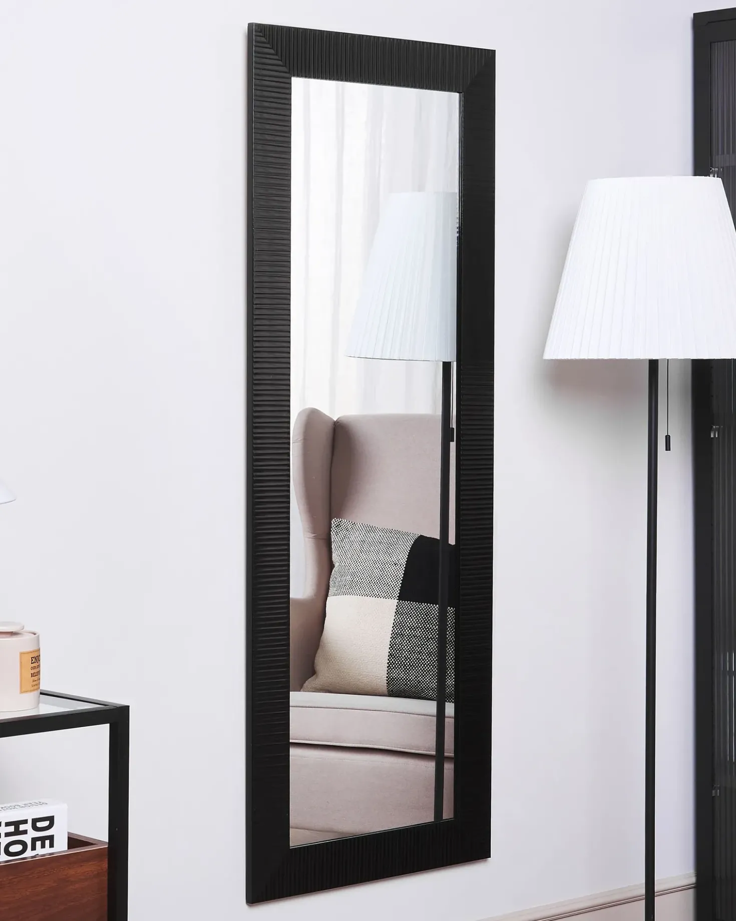 Vægspejl DRAVEIL 50 cm 130 cm Sort