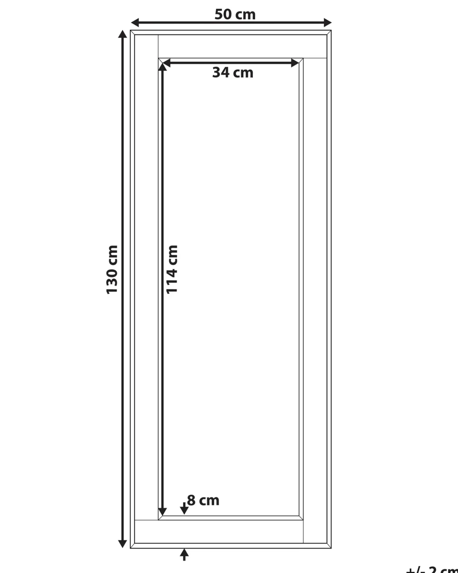Vægspejl FENIOUX 50 cm 130 cm Sølv