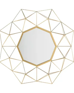 Vægspejl GAILLAC 80 cm 80 cm Metal Guld