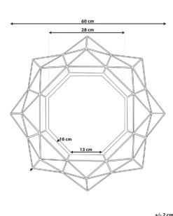 Vægspejl HILLION 60 cm 60 cm Metal Guld