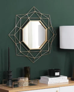 Vægspejl HILLION 60 cm 60 cm Metal Guld