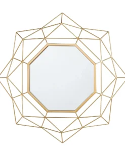 Vægspejl HILLION 60 cm 60 cm Metal Guld