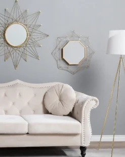 Vægspejl HILLION 60 cm 60 cm Metal Guld