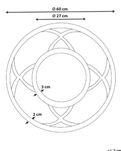 Vægspejl IZTAPALAPA 60 cm 60 cm Lyst fyrretræ