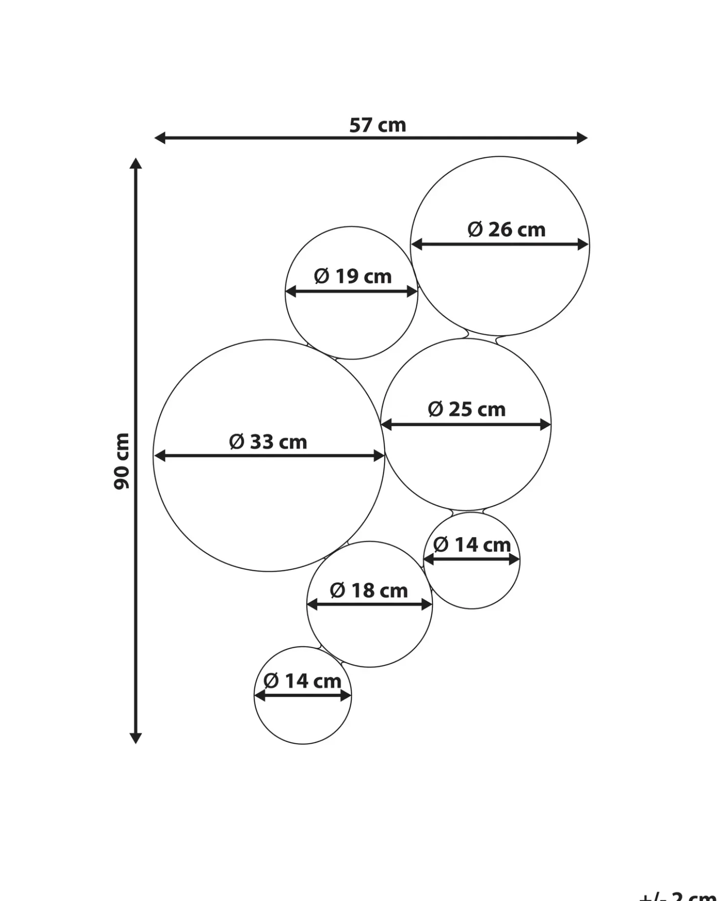 Vægspejl LAXOU 57 cm 90 cm Kobber