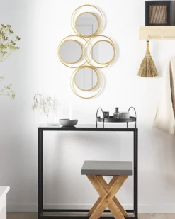Vægspejl LESCAR 50 cm 80 cm Metal Guld