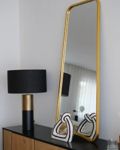 Vægspejl LEVET 58 cm 122 cm Metal Guld