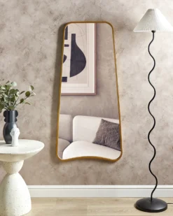 Vægspejl LEVET 58 cm 122 cm Metal Guld