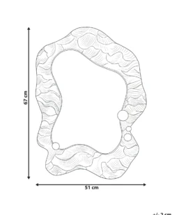 Vægspejl LINAS 51 cm 67 cm Grå