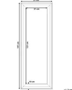 Vægspejl LUNEL 51 cm 141 cm Sort
