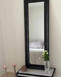 Vægspejl LUNEL 51 cm 141 cm Sort