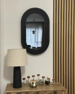 Vægspejl MASSILLY 43 cm 69 cm Sort