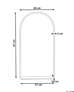 Vægspejl med hylde DOMME 40 cm 67 cm Metal Sort