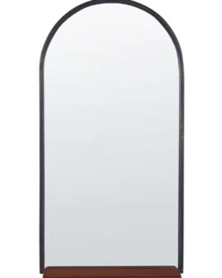 Vægspejl med hylde DOMME 40 cm 67 cm Metal Sort