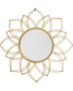 Vægspejl MILLY 67 cm 67 cm Metal Guld