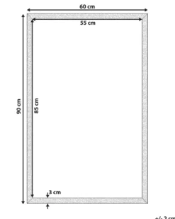 Vægspejl MORLAIX 60 cm 90 cm Sort