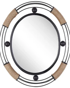 Vægspejl MOULINS 50 cm 55 cm Metal Sort