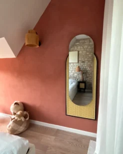 Vægspejl NEVERS 53 cm 143 cm PE-rattan Naturlig