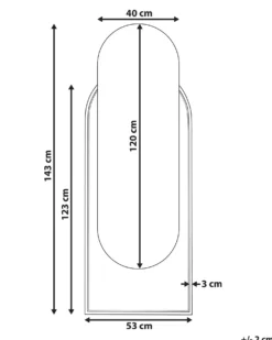 Vægspejl NEVERS 53 cm 143 cm PE-rattan Naturlig