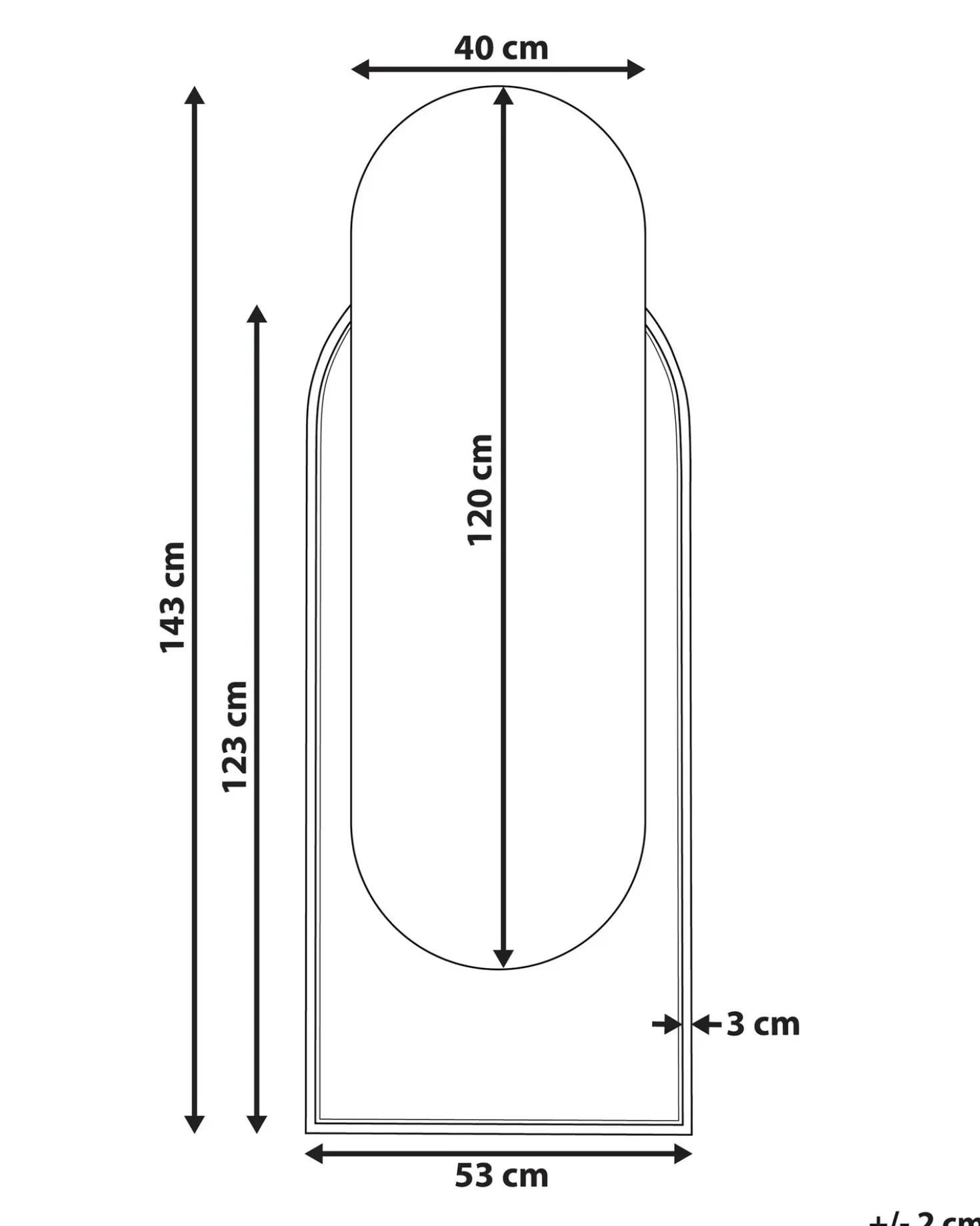 Vægspejl NEVERS 53 cm 143 cm PE-rattan Naturlig
