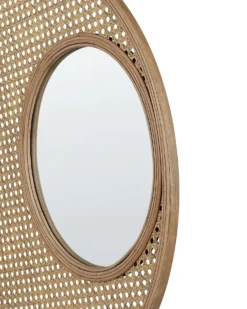 Vægspejl PALAU 60 cm 60 cm Rattan Naturlig