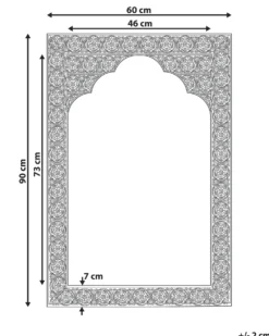 Vægspejl PALI 60 cm 90 cm Metal Kobber