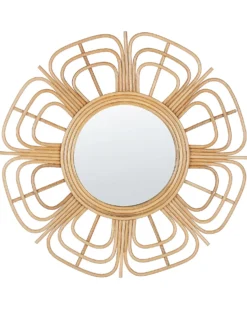Vægspejl PASAKU 60 cm 60 cm Rattan Naturlig