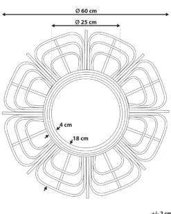 Vægspejl PASAKU 60 cm 60 cm Rattan Naturlig