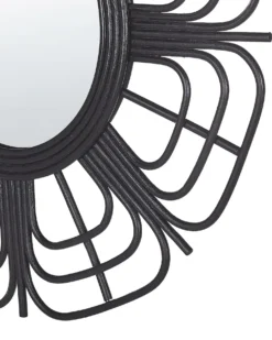 Vægspejl PASAKU 60 cm 60 cm Rattan Sort
