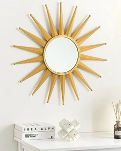 Vægspejl PERELLI 60 cm 60 cm Metal Guld