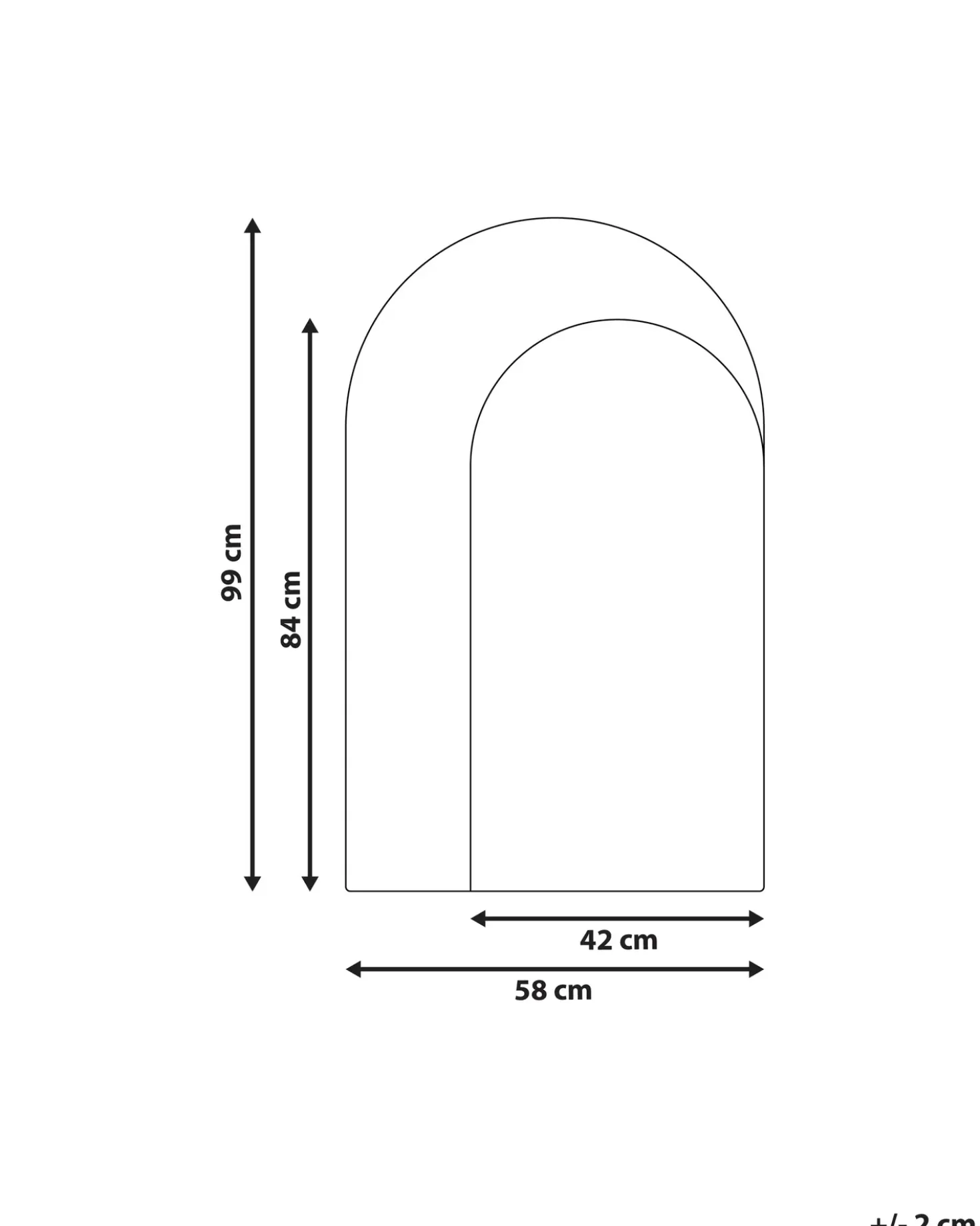 Vægspejl PIGNY 58 cm 99 cm Brun