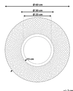 Vægspejl POMARO 60 cm 60 cm Ædelgran Lysebrun