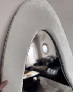 Vægspejl REIGNY 57 cm 160 cm Velour Hvid