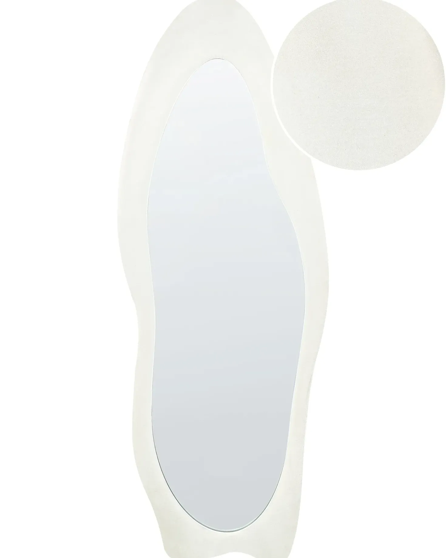 Vægspejl REIGNY 57 cm 160 cm Velour Hvid