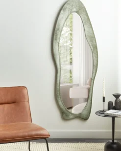 Vægspejl REIGNY 57 cm 160 cm Velour Olivengrøn